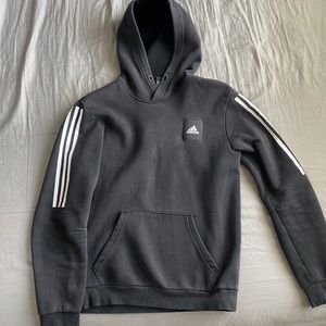 Men’s Adidas hoodie sweatshirt, size small, black with white logo